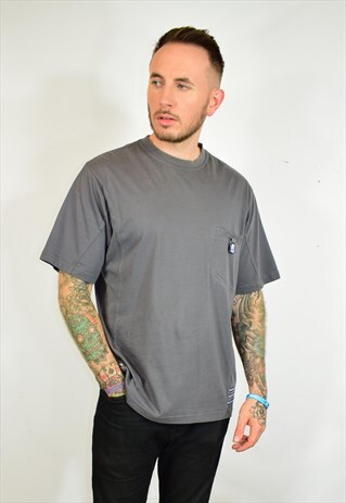VINTAGE 90S ADIDAS GREY POCKET T SHIRT