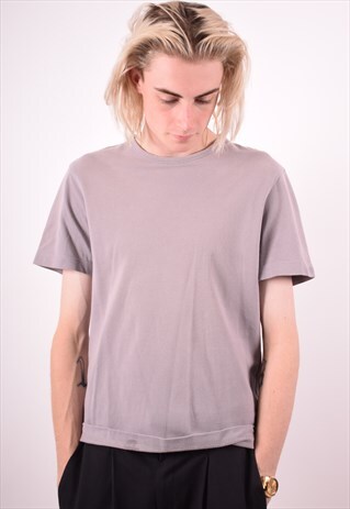 KENZO MENS VINTAGE T-SHIRT TOP MEDIUM GREY 90S