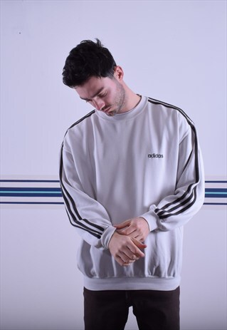 WHITE ADIDAS SWEATSHIRT