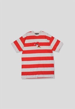 Vintage 90s Disney Embroidered Stripe T-Shirt