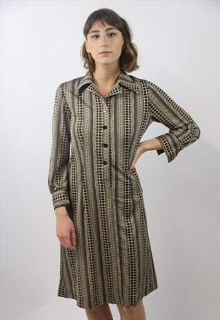 VINTAGE GORGEOUS PATTERNED MIDI DRESS