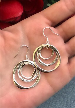 925 Silver Rings Dangle Earrings