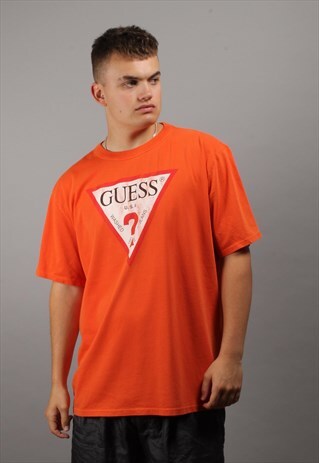 GUESS ORANGE LOGO T-SHIRT
