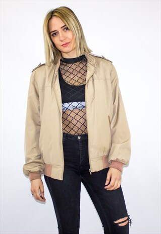 VINTAGE FLEECE LINED BOMBER JACKET