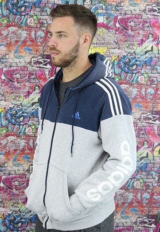 VINTAGE ADIDAS HOODIE/HOODED SWEATSHIRT. UNISEX SPORTSWEAR.