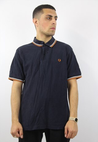 VINTAGE FRED PERRY NAVY POLO SHIRT