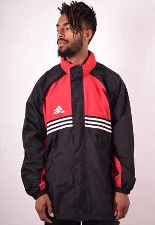 ADIDAS MENS VINTAGE JACKET XXL BLACK 90S