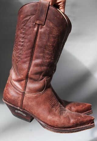 VINTAGE SENDRA COWBOY WESTERN LEATHER BOOTS