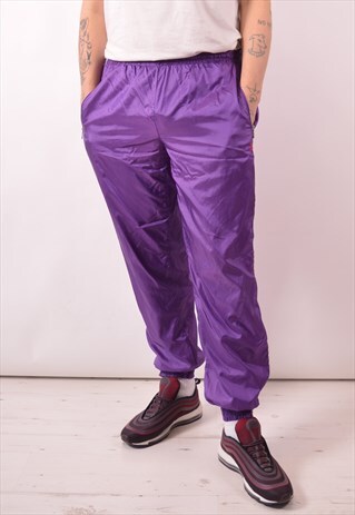 PUMA MENS VINTAGE TRACKSUIT TROUSERS LARGE PURPLE 90S