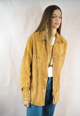 VINTAGE TAN SUEDE SHIRT