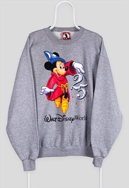 Vintage Grey Disney Sweatshirt Disneyworld Graphic Large