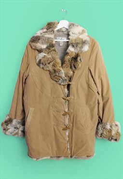 Vintage 90's Faux Suede Oversized Coat / Jacket