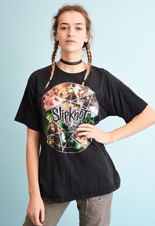 90'S RETRO OVERSIZED GRUNGE SLIPKNOT BAND T-SHIRT TEE