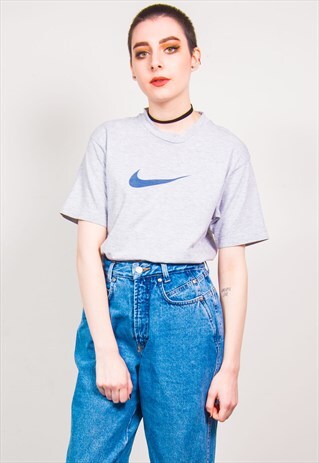 NIKE VINTAGE 90'S LIGHT GREY OVERSIZED SPORTS T-SHIRT