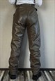 VINTAGE 80S LEATHER TROUSERS IN BROWN 