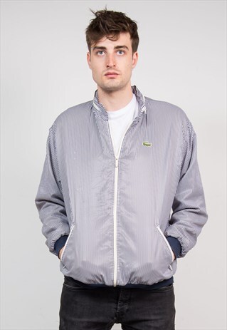 VINTAGE 90'S STRIPED LACOSTE BOMBER JACKET
