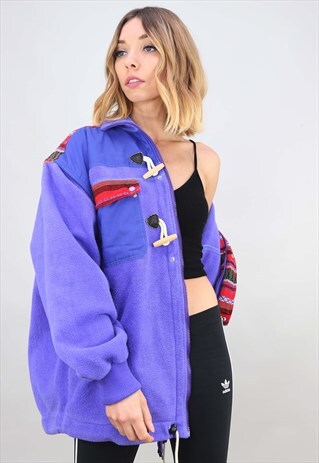 VINTAGE 90S OVERSIZED ZIP UP FLEECE