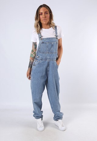 DENIM DUNGAREES WIDE TAPERED LEG LONG LEG UK 12 (DAR)