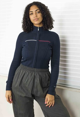 VINTAGE TOMMY HILFIGER ROLL NECK JUMPER SWEATER LOGO 12.6