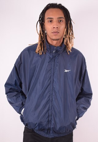 REEBOK MENS VINTAGE JACKET LARGE BLUE 90S