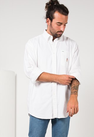 VINTAGE 80'S TOMMY HILFIGER COTTON SHIRT / S4234