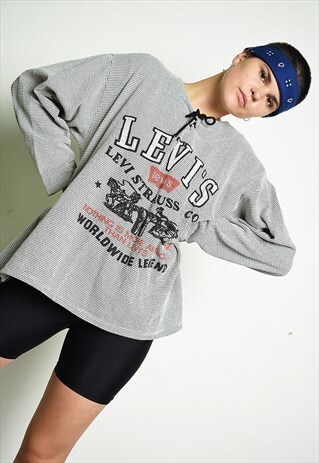90'S RETRO LEVI'S LOGO PRINT OVERSIZED SWEATSHIRT JUMPER