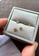 9CARAT GOLD LOVE WORDS AND HEART STUD STACKABLE EARRINGS 