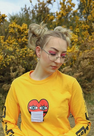 'WEAR YOUR MASK' LONG SLEEVED T-SHIRT YELLOW