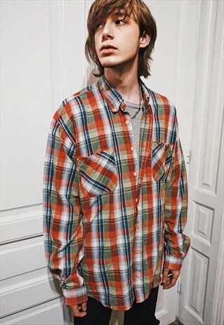 VINTAGE COLORFUL PLAID SHIRT
