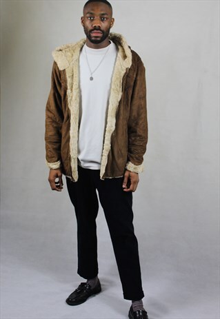 VINTAGE / SUEDE STYLE / FUR COAT