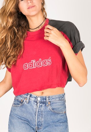 VINTAGE 90S USA CROP T-SHIRT/ R875
