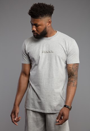 PINNA SCRIPT T-SHIRT - MARL GREY