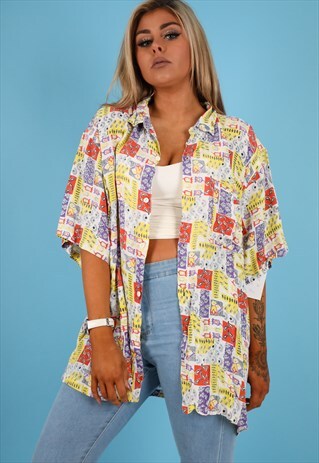 VINTAGE PATTERN SHIRT IN MULTI NS174