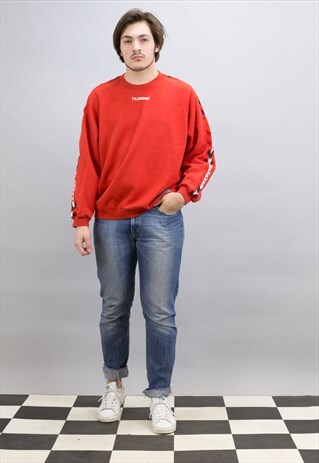 VINTAGE RED HUMMEL TAPE SWEATSHIRT