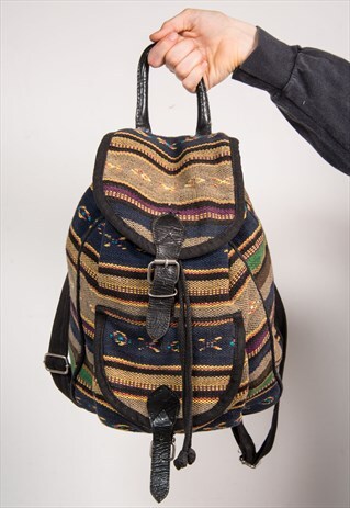 VINTAGE 90'S AZTEC PATTERN FESTIVAL BACKPACK RUCKSACK