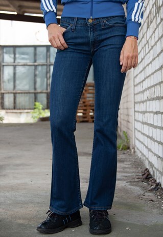 VINTAGE RETRO BLUE BOOT CUT LEE JEANS DENIM