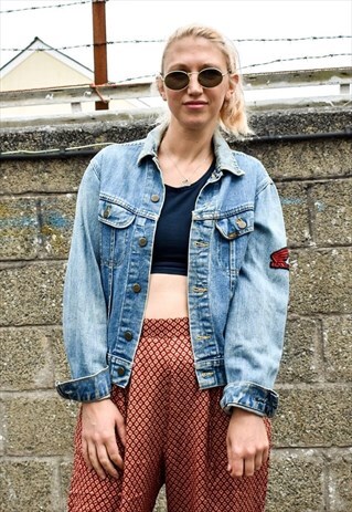 VINTAGE LEE CROP DENIM JACKET PATCH