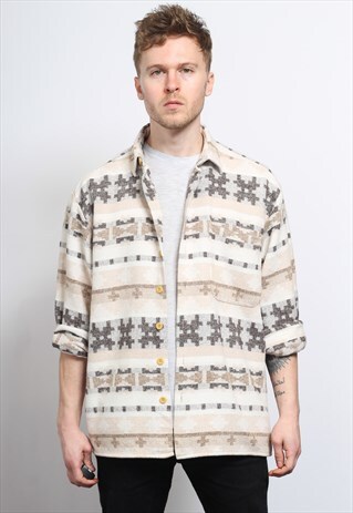 VINTAGE AZTEC PATTERNED SHIRT