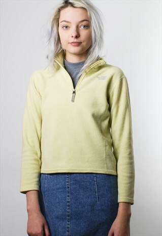 THE NORTH FACE 1/4 ZIP FLEECE SWEATSHIRT YELLOW