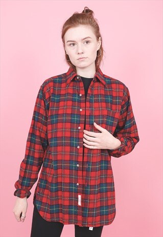 VINTAGE PENDLETON CHECK WOOL SHIRT /R8081