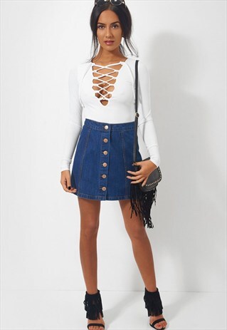 ROSA DENIM MINI SKIRT
