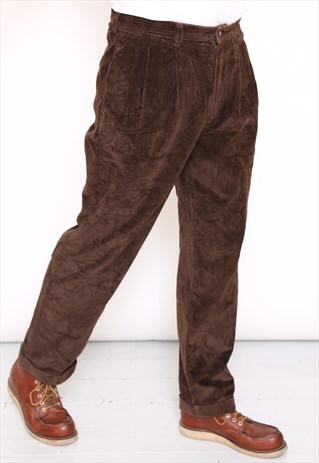 VINTAGE BROWN JUMBO CORD TROUSERS