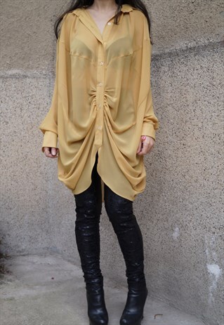 OVERSIZED TOP SHIRT EXTRAVAGANT CONVERTIBLE BLOUSE F1569