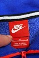 NIKE AIR BLUE AND RED SPELLOUT HOODIE WITH COLLAR ZIP