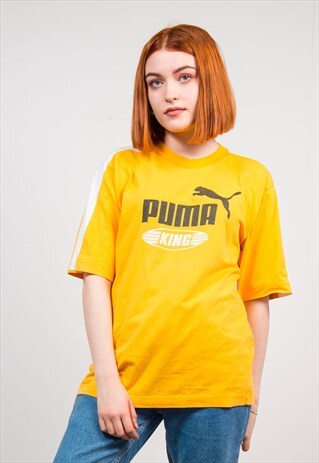 VINTAGE 90'S YELLOW PUMA KING T-SHIRT