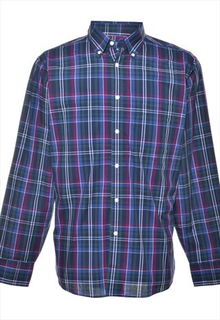 VINTAGE IZOD CHECKED SHIRT - L