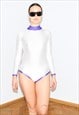 VINTAGE Y2K GYMNASTICS BODYSUIT IN WHITE