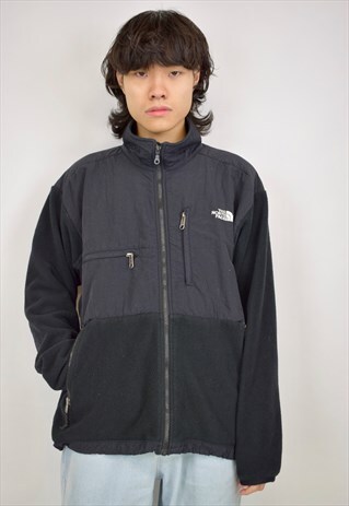 VINTAGE 90S THE NORTH FACE BLACK ZIP UP FLEECE JACKET