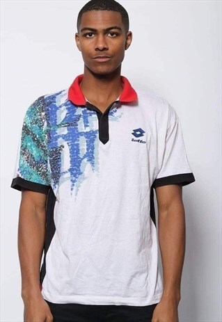 VINTAGE LOTTO LOGO POLO SHIRT WHITE