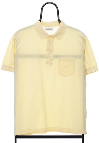VINTAGE VALENTINO STUDIO PASTEL YELLOW POLO SHIRT MENS